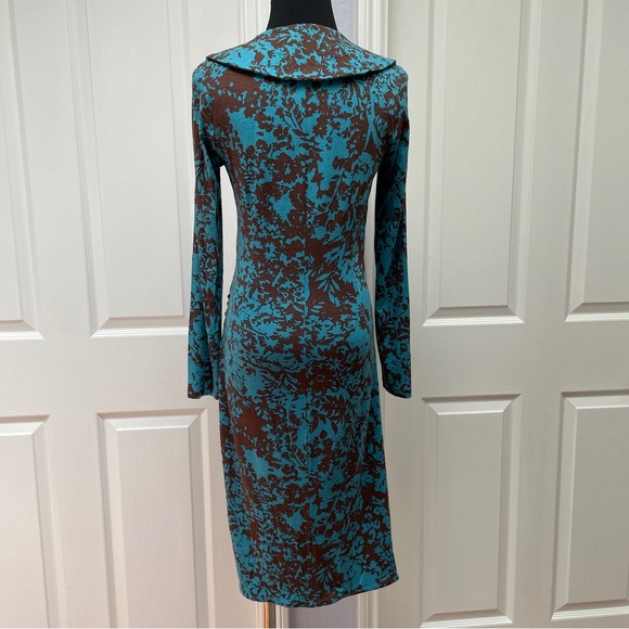 Louis Verdad Dress, Comes with brown wide leather belt, Small, Blue & Brown - Picture 2 of 16